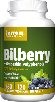 Bilberry + Grapeskin Polyphenols, 280 mg, 120 Veggie Caps , Brand_Jarrow Formulas Form_Veggie Caps Potency_280 mg Size_120 Caps
