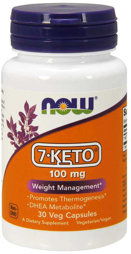 7-KETO&reg; 100 mg, 30 Veg Capsules , 7-Keto Brand_NOW Foods Potency_100 mg Size_30 Caps