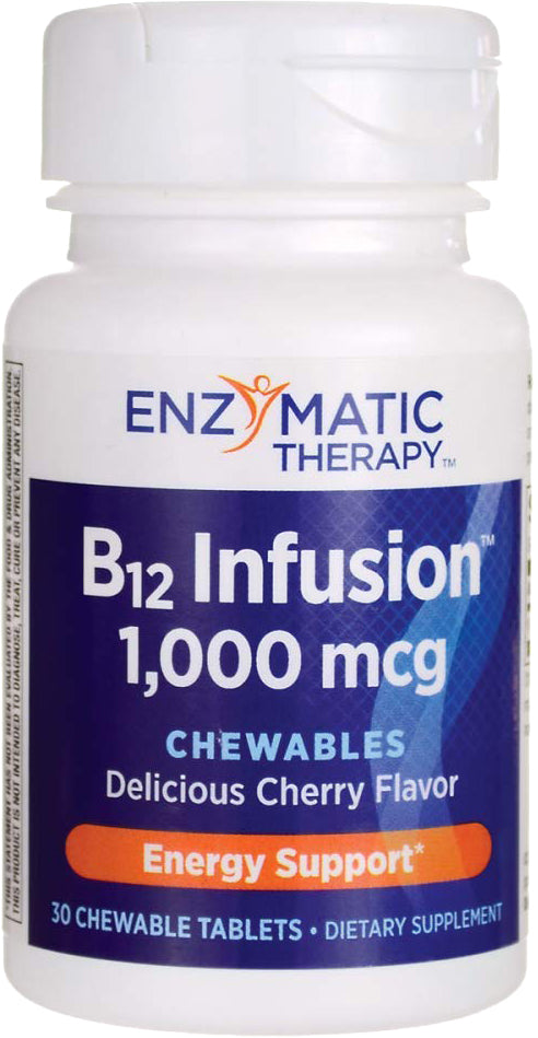 B12 Infusion, 30 Chewable Tablets , Brand_Enzymatic Therapy Form_Chewable Tablets Size_30 Chewables