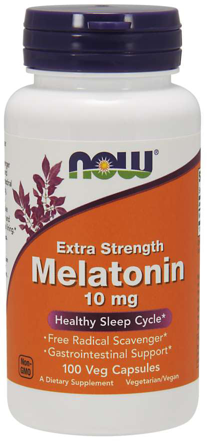 Extra Strength Melatonin, 10 mg, 100 Veg Capsules , Brand_NOW Foods Potency_10 mg Size_100 Caps