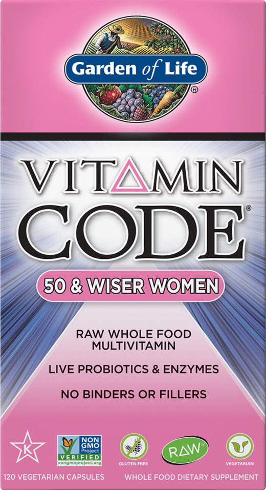 Vitamin Code® 50 & Wiser Women, 120 Vegetarian Capsules , Brand_Garden of Life Form_Vegetarian Capsules Size_120 Caps