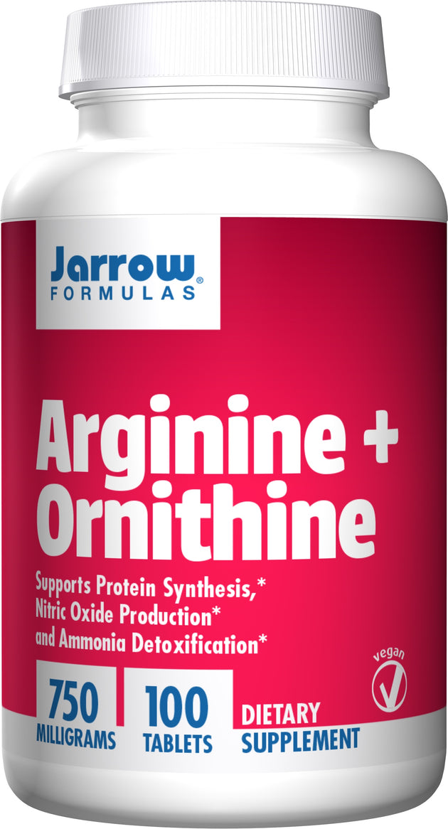 Arginine + Ornithine, 750 mg, 100 Tablets , Brand_Jarrow Formulas Potency_750 mg Size_100 Tabs