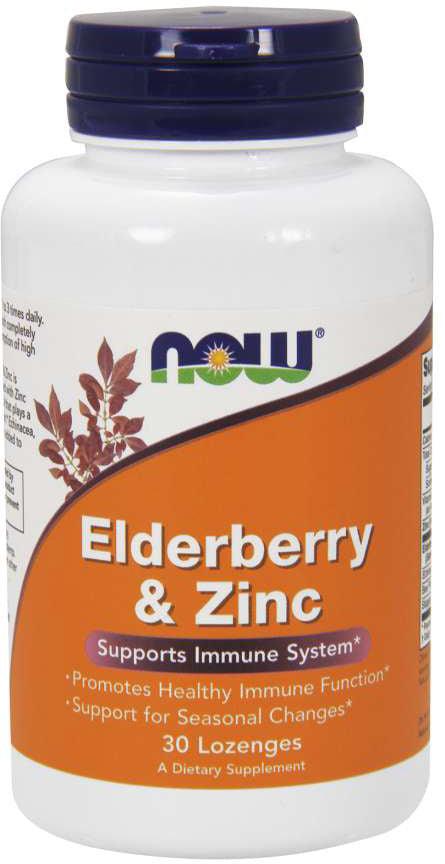 Elderberry & Zinc, 90 Lozenges , Brand_NOW Foods Form_Lozenges Size_90 Lozenges