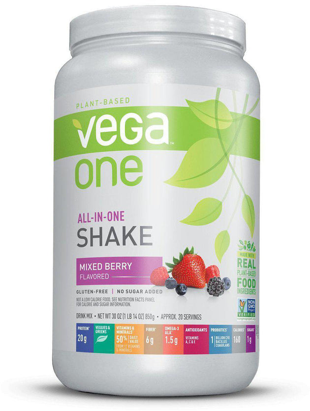 Vega One® All-In-One Shake, Berry Flavor, 1.51 lbs (688 g) , Brand_Vega Flavor_Berry Form_Powder Size_1 Lbs
