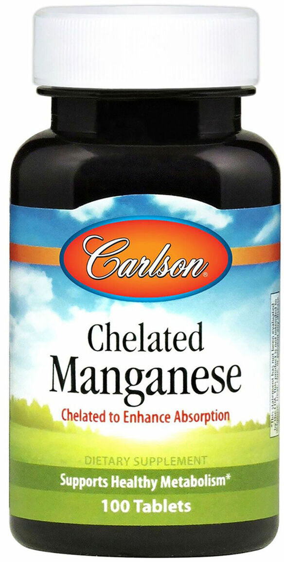 Chelated Manganese, 100 Tablets , Brand_Carlson Labs Form_Tablets Size_100 Tabs