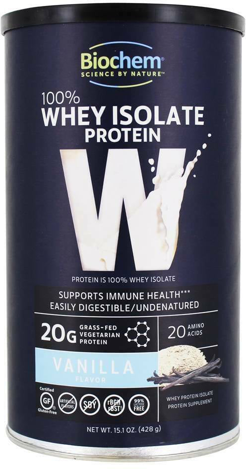 100% Whey Isolate Protein, Vanilla Flavor, 15.1 Oz Powder