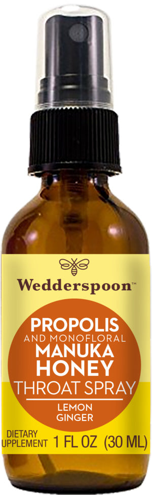 Propolis Manuka Honey Throat Spray, Lemon Ginger Flavor, 1 Fl Oz (30 mL) Spray