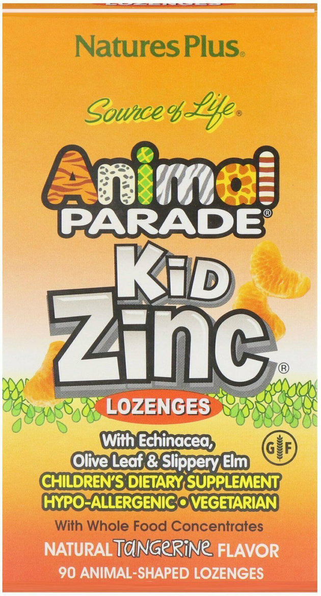 Animal Parade® KidZinc® Lozenges, Tangerine Flavor, 90 Lozenges , Brand_Nature's Plus Flavor_Tangerine Form_Lozenges Size_90 Lozenges