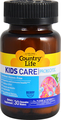 Kids Care Probiotic, 30 Chewable Wafers , Brand_Country Life Form_Chewable Wafers Size_30 Chewables