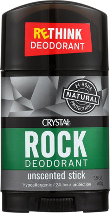 24-Hour Natural Protection Crystal Rock Deodorant, Unscented Stick, 3.5 Oz (100 g) Stick , Brand_Crystal Deodorants Form_Stick Size_3 Oz