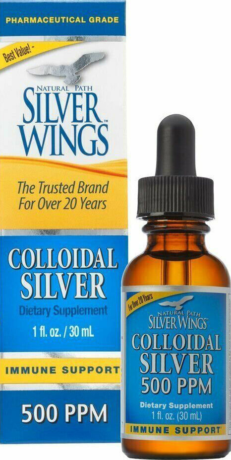 Colloidal Silver, 500 PPM, 1 Fl Oz (30 mL) Liquid , Brand_Silver Wings Form_Liquid Size_1 Fl Oz
