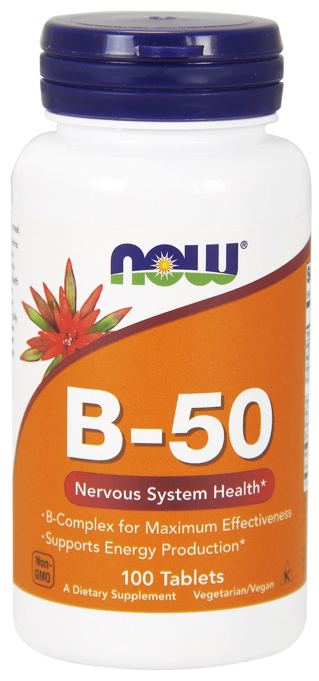 Vitamin B-50, 100 Tablets , Brand_NOW Foods Form_Tablets Size_100 Tabs