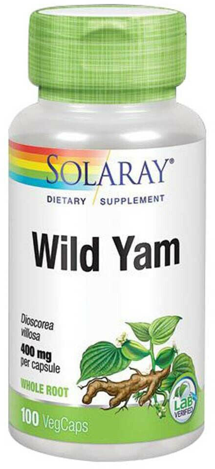 Wild Yam Root 400 mg, 100 Capsules , Brand_Solaray Form_Capsules Potency_400 mg Size_100 Caps