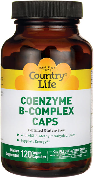 Coenzyme B-Complex Caps, 120 Vegan Capsules , Brand_Country Life Form_Vegan Capsules Size_120 Caps