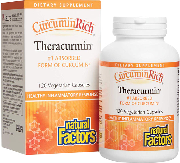 CurcuminRich® Theracurmin®, 120 Vegetarian Capsules , Brand_Natural Factors Form_Vegetarian Capsules Size_120 Caps