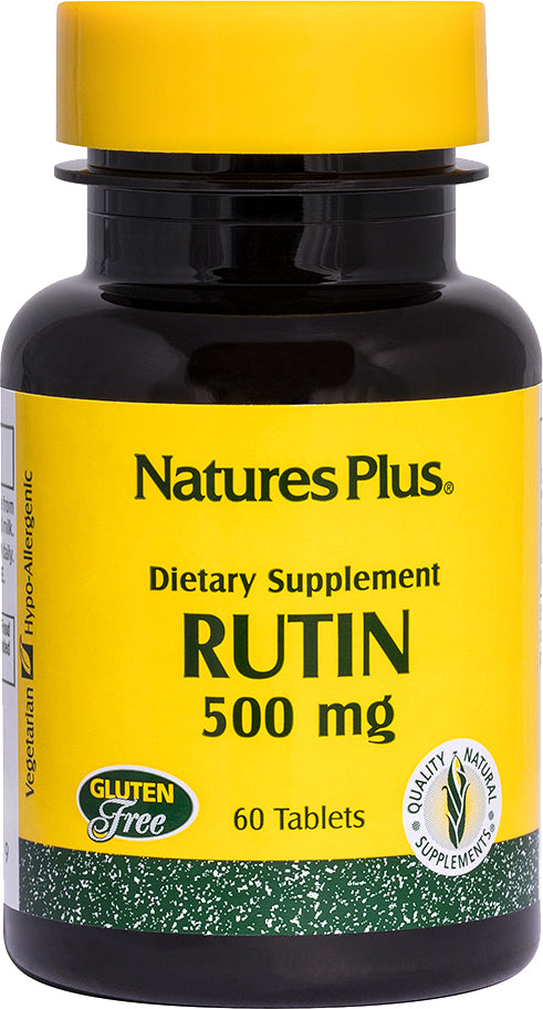 Rutin 500 mg, 60 Vegetarian Tablets , Brand_Nature's Plus Form_Vegetarian Tablets Potency_500 mg Size_60 Tabs