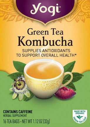 Green Tea Kombucha, 1.12 Oz (32 g) 16 Tea Bags , Brand_Yogi Tea Form_Tea Bags Size_16 Count