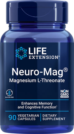 Neuro-Mag® Magnesium L-Threonate, 90 Vegetarian Capsules , Brand_Life Extension Form_Vegetarian Capsules Size_90 Caps