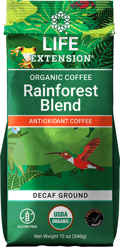 Rainforest Blend Decaf Ground Coffee, 12 oz Coffee ,