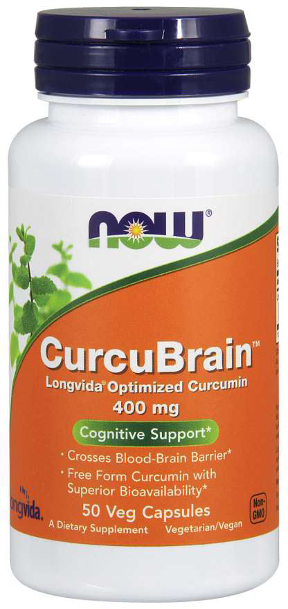 CurcuBrain™ 400 mg, 50 Veg Capsules , Brand_NOW Foods Form_Veg Capsules Potency_400 mg Size_50 Caps