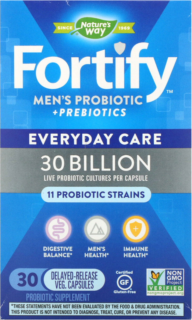 Fortify™ Men's Probiotic + Prebiotic, 30 Billion CFU, 30 Vegetarian Capsules ,
