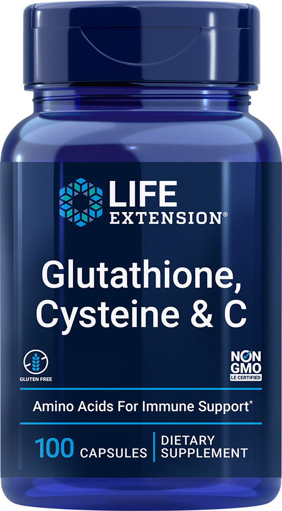 Glutathione, Cysteine and C 750 mg, 100 Vegetarian Capsules , Brand_Life Extension Potency_750 mg Size_100 Caps