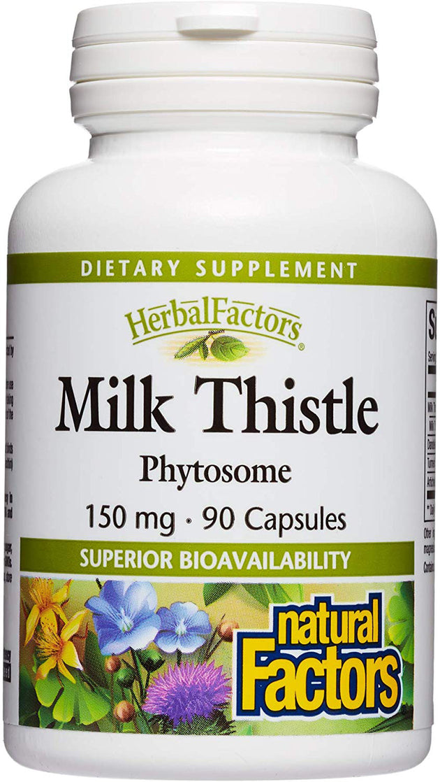 Milk Thistle Phytosome, 150 mg, 90 Capsules , Brand_Natural Factors Form_Capsules Potency_150 mg Size_90 Caps