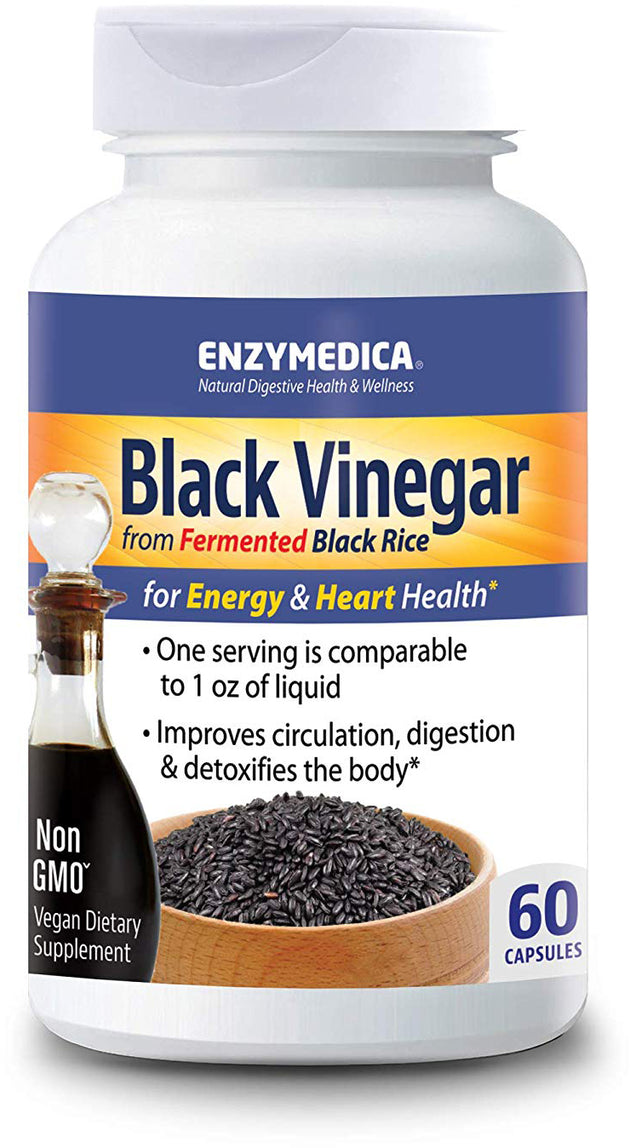 Black Vinegar from Fermented Black Rice, 60 Capsules , Brand_Enzymedica Form_Capsules Size_60 Caps