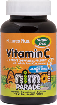 Animal Parade Source of Life® Vitamin C Childrens Chewable, Natural Orange 40 - Juice Flavor, 90 Animal Shaped Tablets , Brand_Nature's Plus Flavor_Natural Orange Form_Chewable Animal Shaped Tablets Size_90 Tabs
