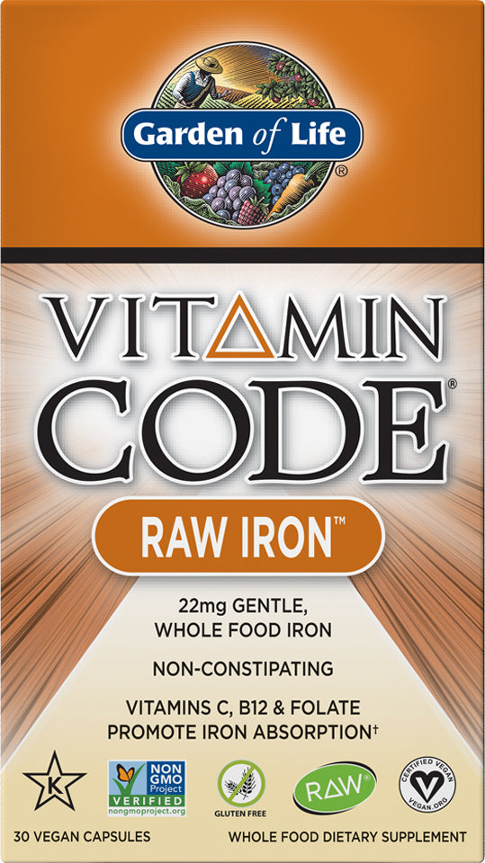 Vitamin Code® RAW Iron, 30 Vegan Capsules , Brand_Garden of Life caps Form_Vegan Capsules Size_30 Caps