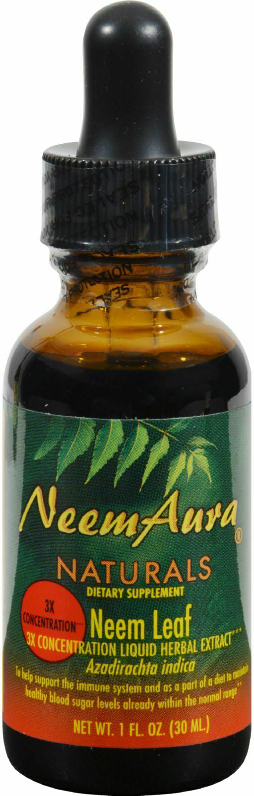 Neem Leaf 3X Concentrate, 1 Fl Oz (30 mL) Liquid , Brand_NeemAura Form_Liquid Size_1 Fl Oz