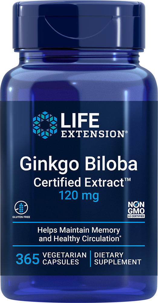Ginkgo Biloba Certified Extract™, 365 Vegetarian Capsules ,