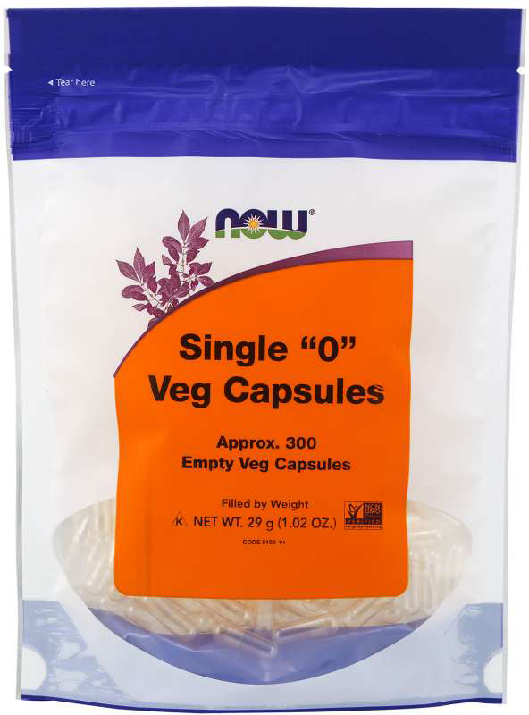 Empty Capsules, Vegetarian, Single '0', 300 Capsules , Brand_NOW Foods Form_Capsules Size_300 Caps