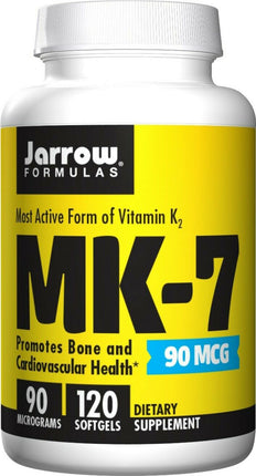 MK-7, 90 mcg, 120 Softgels , Brand_Jarrow Formulas Form_Softgels Potency_90 mcg Size_120 Softgels