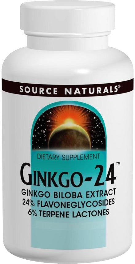 Ginkgo-24™ Ginkgo Biloba Extract 120 mg, 120 Tablets , Brand_Source Naturals Form_Tablets Potency_120 mg Size_120 Tabs