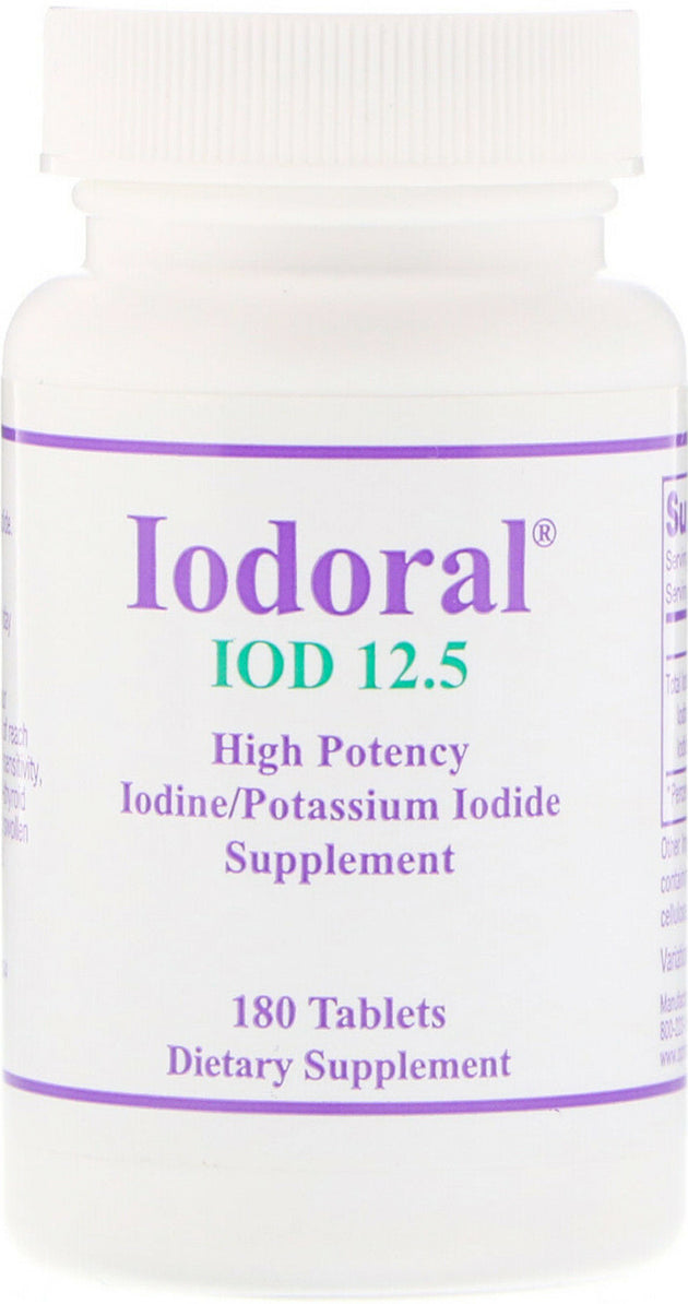 Iodoral® High Potency Iodine/Potassium Iodide, IOD 12.5, 180 Tablets , Brand_Optimox Form_Tablets Size_180 Tabs
