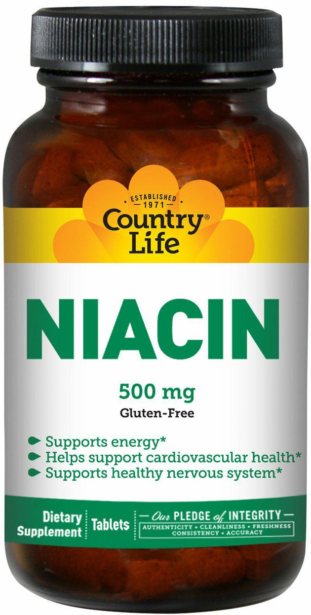 Niacin, 500 mg, 90 Tablets , Brand_Country Life Form_Tablets Potency_500 mg Size_90 Tabs