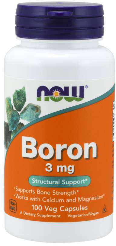 Boron 3 mg, 100 Veg Capsules , Brand_NOW Foods Form_Veg Capsules Potency_3 mg Size_100 Caps