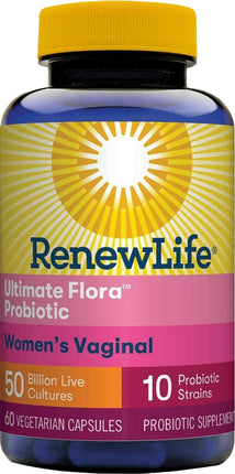 Ultimate Flora Women's Vaginal, 50 Billion CFU with 10 Strains, 60 Vegetarian Capsules , Brand_Renew Life Form_Vegetarian Capsules Size_60 Caps