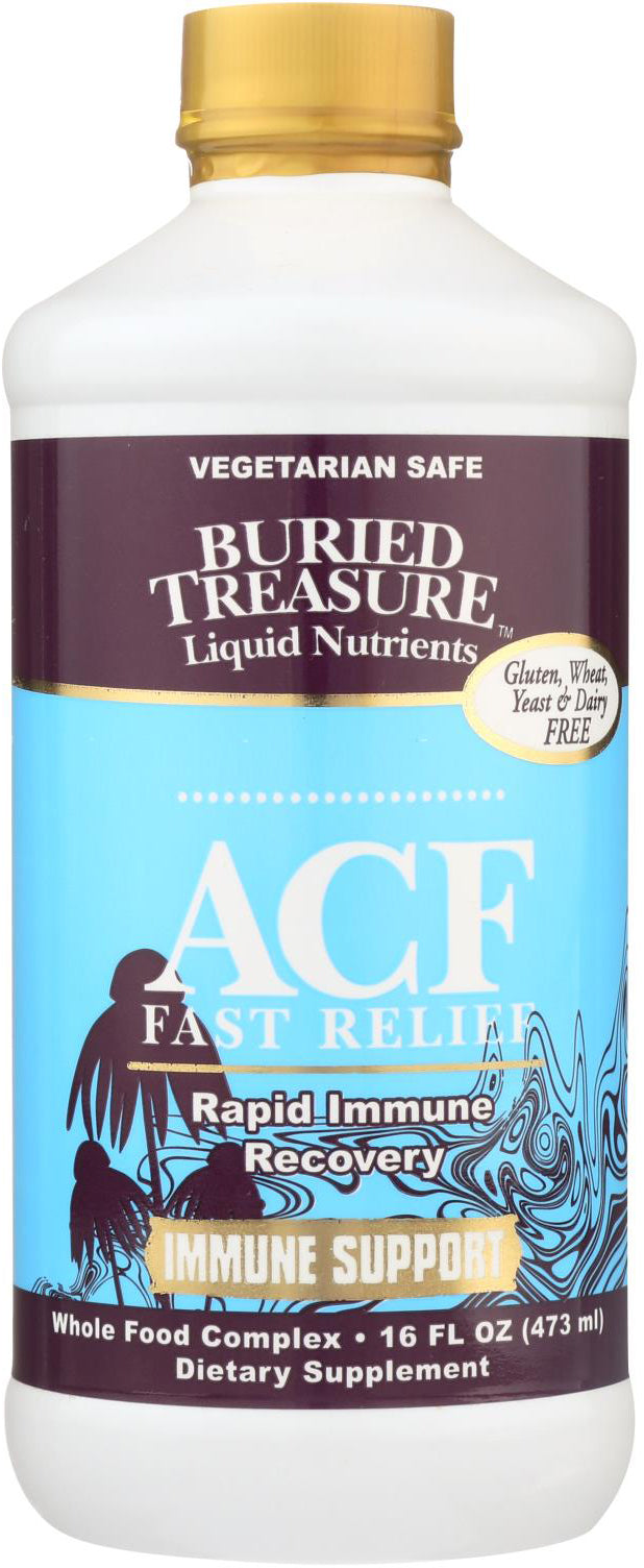 ACF Fast Relief with Elderberry, 16 Fl Oz (473 mL) Liquid , Brand_Buried Treasure Flavor_Natural Form_Liquid Size_16 Oz