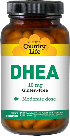 DHEA 10 mg, 50 Vegetarian Capsules , Brand_Country Life Potency_10 mg Size_50 Caps
