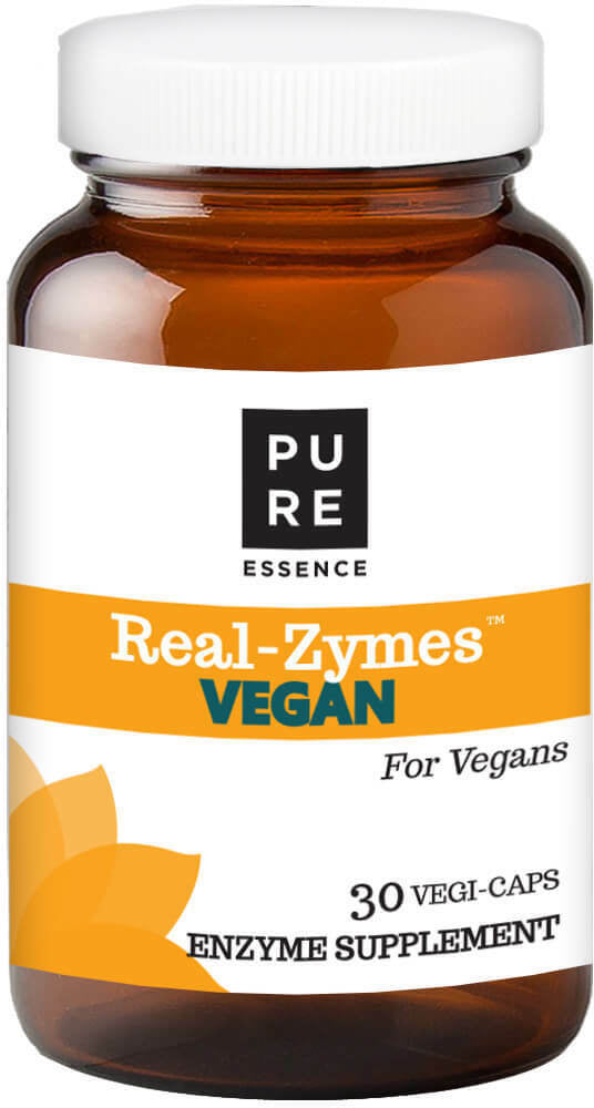 Real-Zymes™ Vegan, 30 Vegetarian Capsules , Brand_Pure Essence Labs Form_Vegetarian Capsules Size_30 Caps