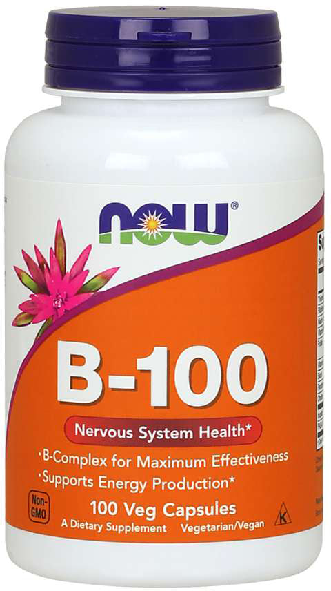 Vitamin B-100, 100 Veg Capsules , Brand_NOW Foods Form_Veg Capsules Size_100 Caps