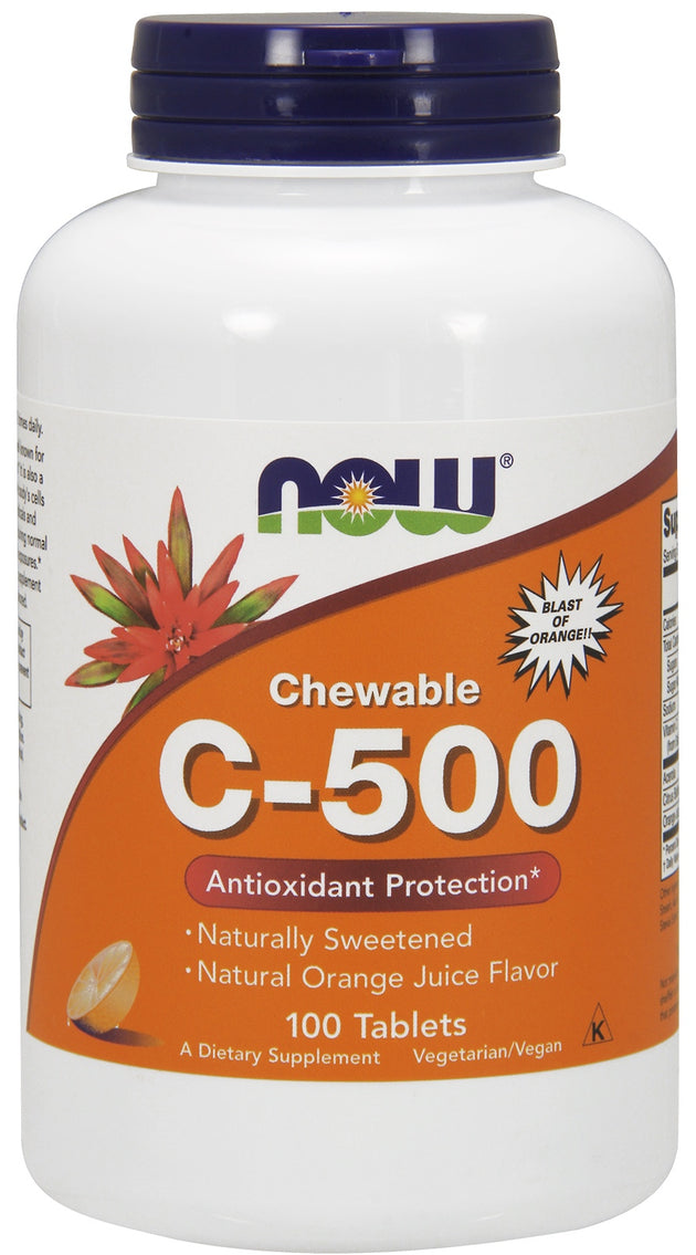 Vitamin C-500 Orange Chewable, 100 Chewable Tablets , Brand_NOW Foods Form_Chewable Tablets Size_100 Chewables