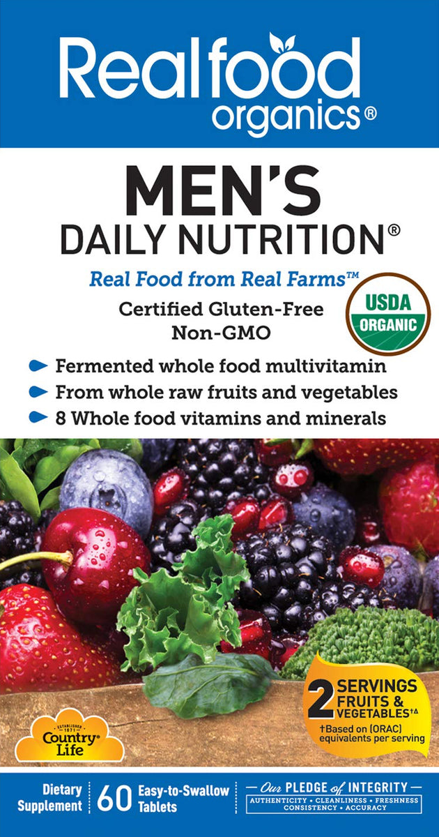Realfood Organics® Men's Daily Nutrition®, 60 Tablets , Brand_Country Life Form_Tablets Size_60 Tabs