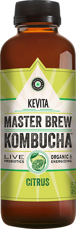 Master Brew Kombucha, Citrus Flavor, 15.2 Fl Oz (450 mL) Liquid , Brand_Kevita Flavor_Citrus Form_Liquid Size_15.2 Fl Oz