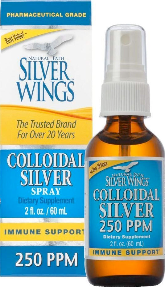 Colloidal Silver Mineral, 250 PPM, 2 Fl Oz (60 mL) Spray , Brand_Silver Wings Form_Spray Size_2 Fl Oz