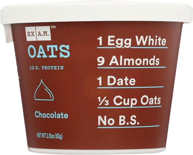 RX A.M. Oats, 12 g of Protein, Chocolate Flavor, 2.18 Oz (62 g) Cereal , Brand_RXBar Flavor_Chocolate Form_Cereal Potency_12 g Size_2.18 Oz