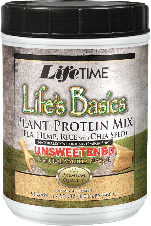 Life's Basics Plant Protein Mix, Unsweetened, 16 Oz (460 g) Powder , 20% Off - Everyday [On]