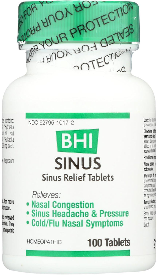 Sinus - Sinus Relief Tablets, 100 Tablets , Brand_Bhi Flavor_Unflavored Form_Tablets Size_100 Count